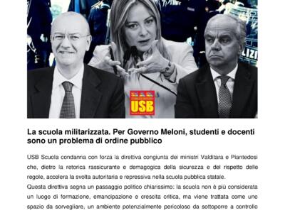 La scuola militarizzata. Per Governo Meloni, studenti e docenti sono un problema di ordine pubblico
